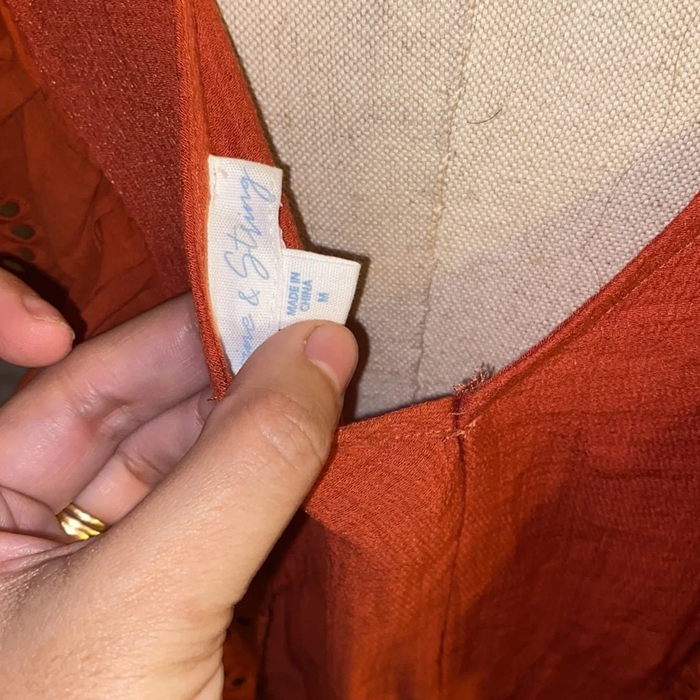 SOLD Twine and String Woman Orange Blouse/Top size M - Picture 9 of 12